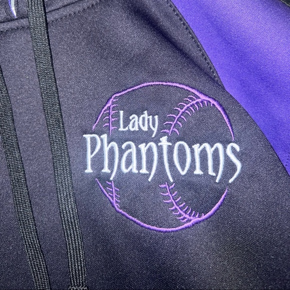 BoomBah Youth Purple & Black Lady Phantoms Hoodie size YL - Picture 7 of 11